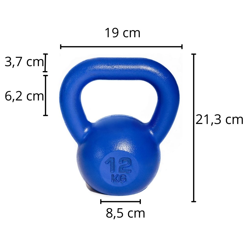 Kettlebell 12 kg Żeliwny | Polski Odważnik z Wygodnym Uchwytem