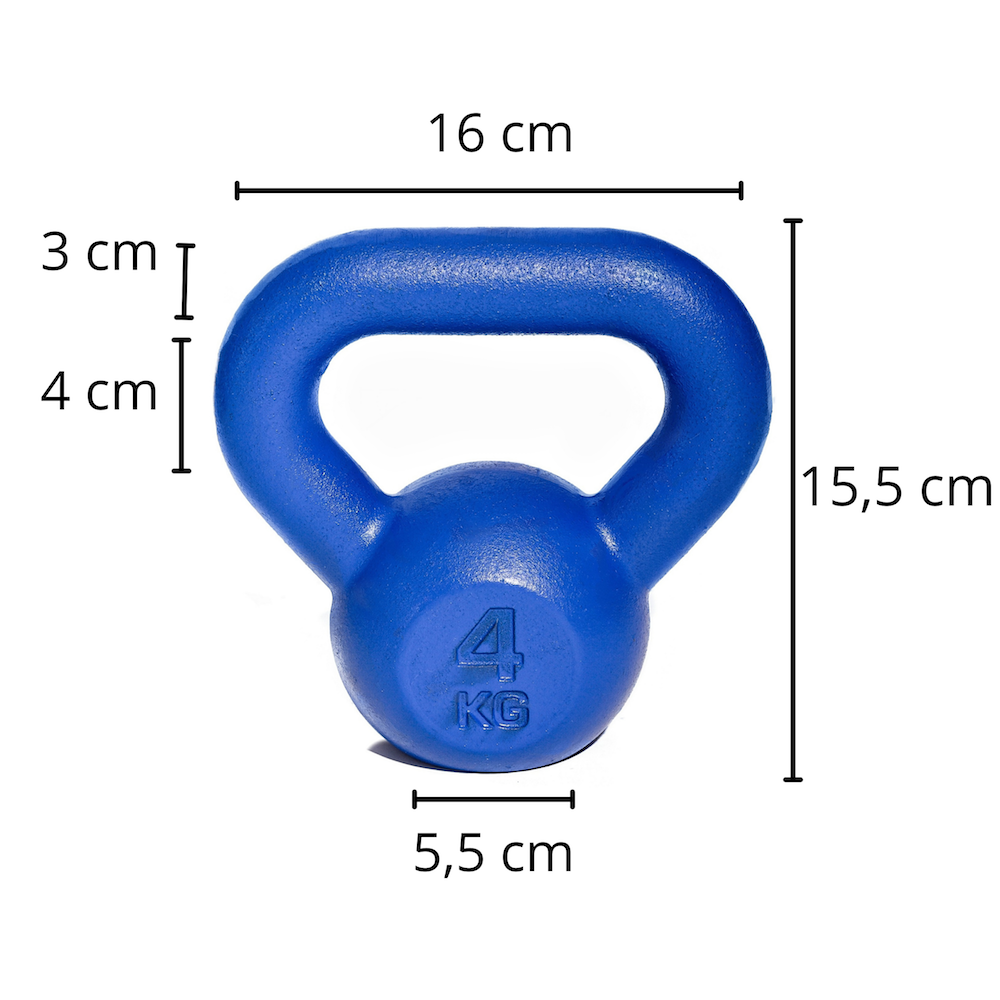 Kettlebell 4 kg Żeliwny | Polski Odważnik z Wygodnym Uchwytem