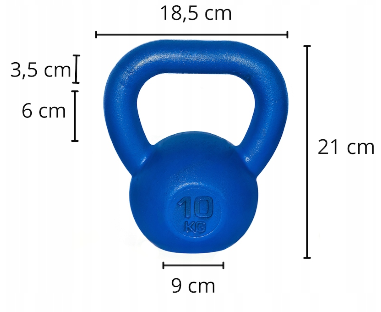 Kettlebell 10 kg Żeliwny | Polski Odważnik z Wygodnym Uchwytem