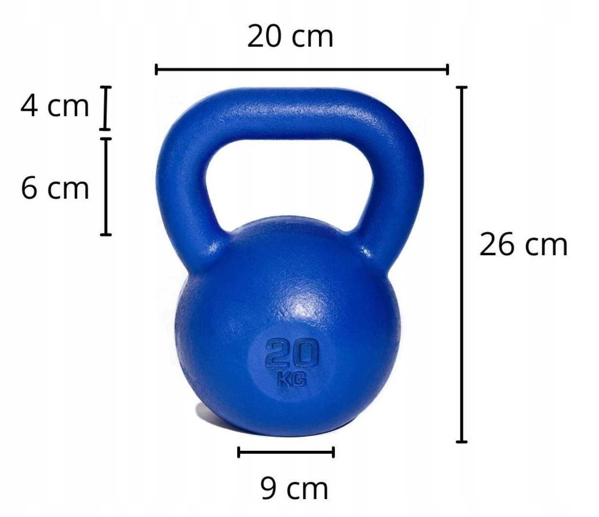 Kettlebell 20 kg Żeliwny | Polski Odważnik z Wygodnym Uchwytem